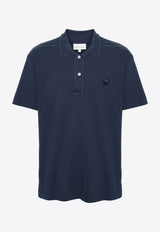 Maison Kitsuné Fox Logo Patch Polo T-shirt Blue MM00210KJ7010_P476