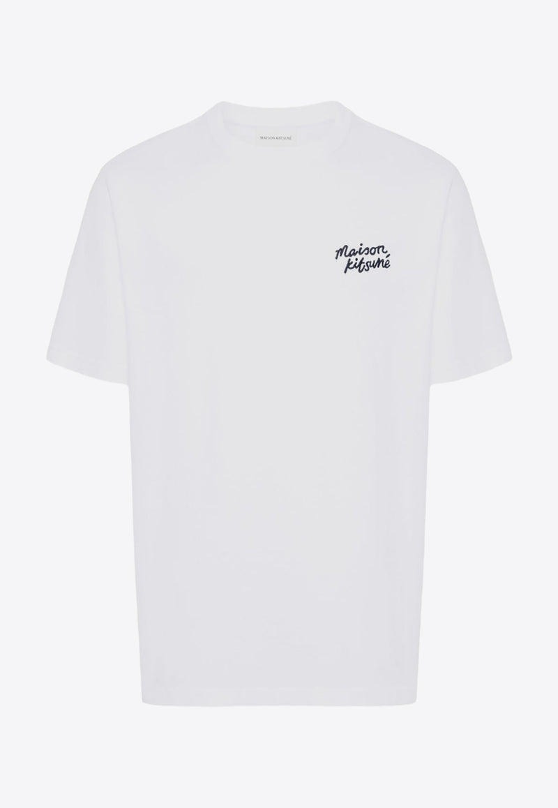 Maison Kitsuné Logo Embroidery Crewneck T-shirt White MM00126KJ0118_M186