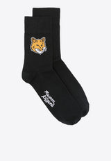 Maison Kitsuné Fox Logo Socks Black MM06401KT0010_P199