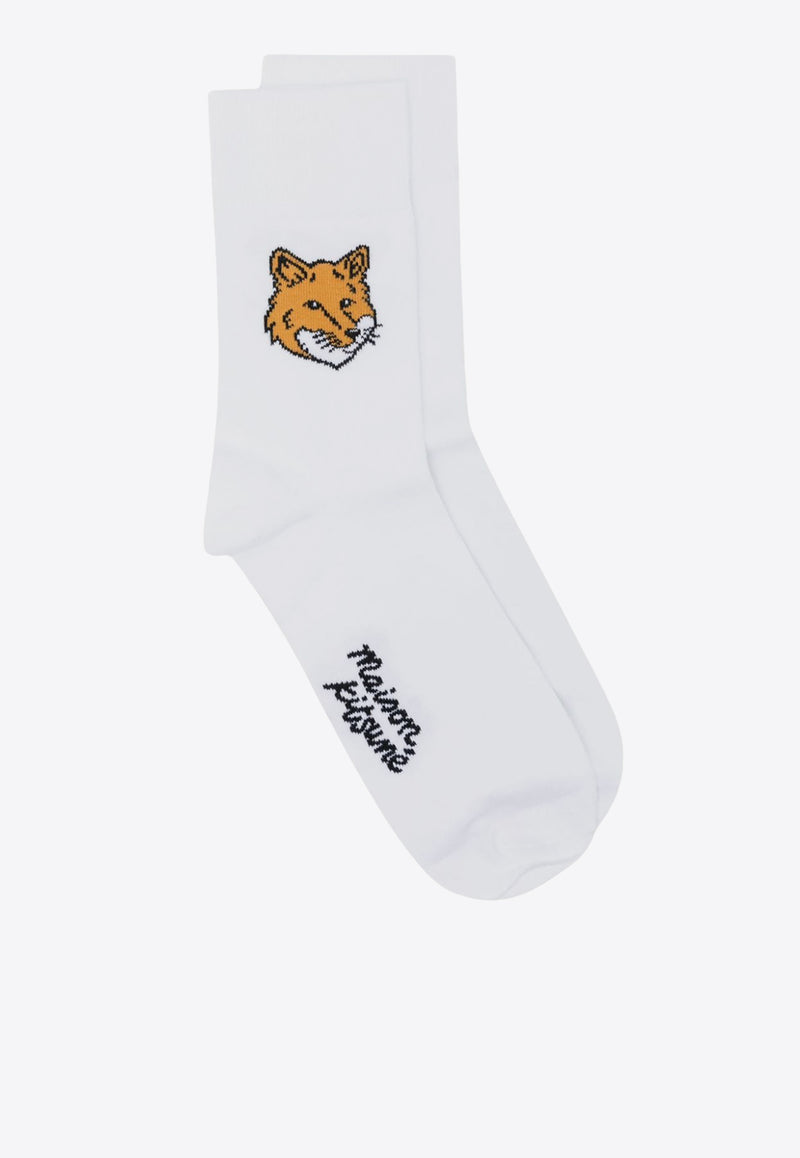 Maison Kitsuné Fox Logo Socks White MM06402KT0010_P100