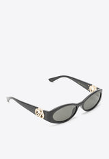 Gucci Oval Acetate Sunglasses Black 785560J1691/O_GUC-1012