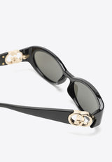 Gucci Oval Acetate Sunglasses Black 785560J1691/O_GUC-1012