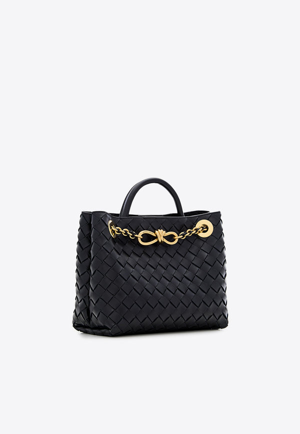 Bottega Veneta Small Andiamo Top Handle Bag in Intrecciato Leather 786008VCPP1 1019 Black
