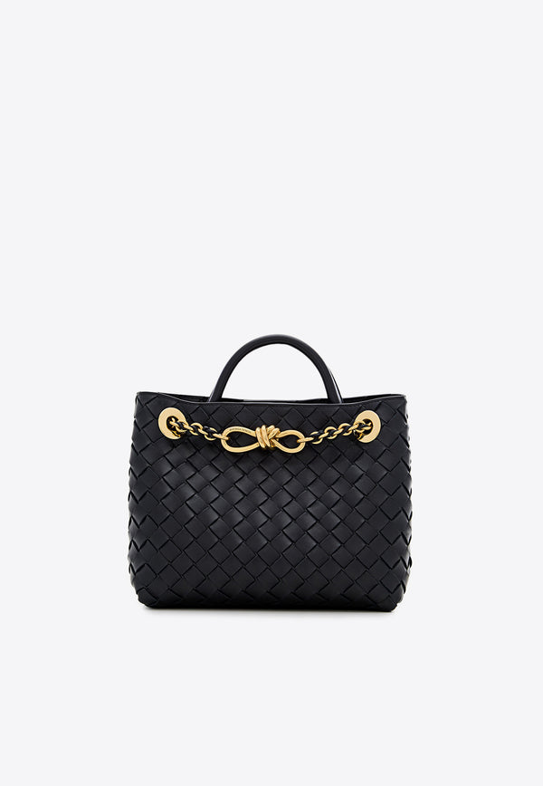 Bottega Veneta Small Andiamo Top Handle Bag in Intrecciato Leather 786008VCPP1 1019 Black
