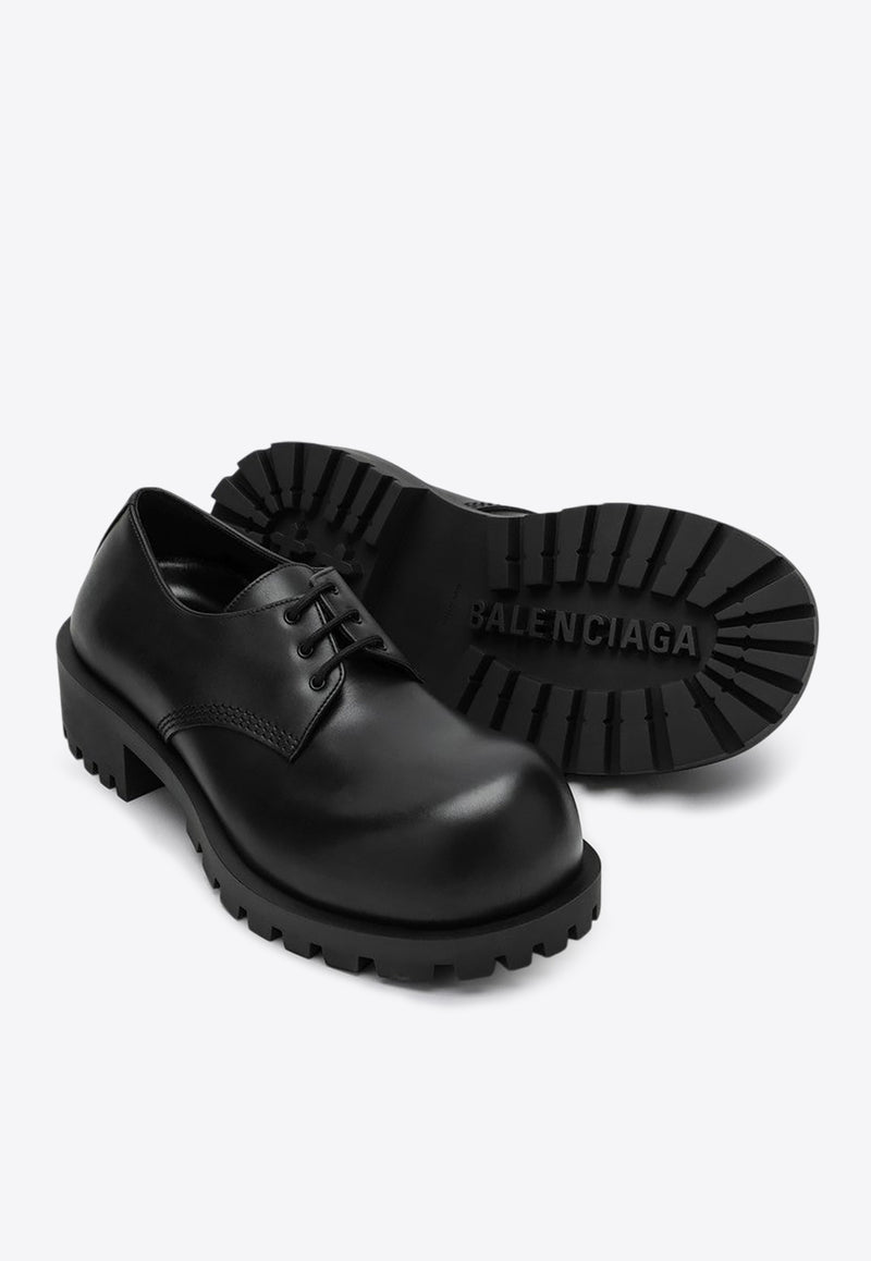 Balenciaga Hummer Leather Derby Shoes Black 786136WBDO0/P_BALEN-1000