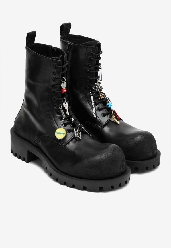 Balenciaga Hummer Leather Lace-Up Ankle Boots Black 786137WCDA3/R_BALEN-1080