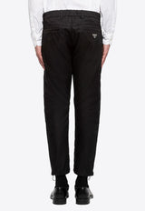 Prada Re-Nylon Logo Plaque Slim Pants Black SPH66S2021WQ8_F0002