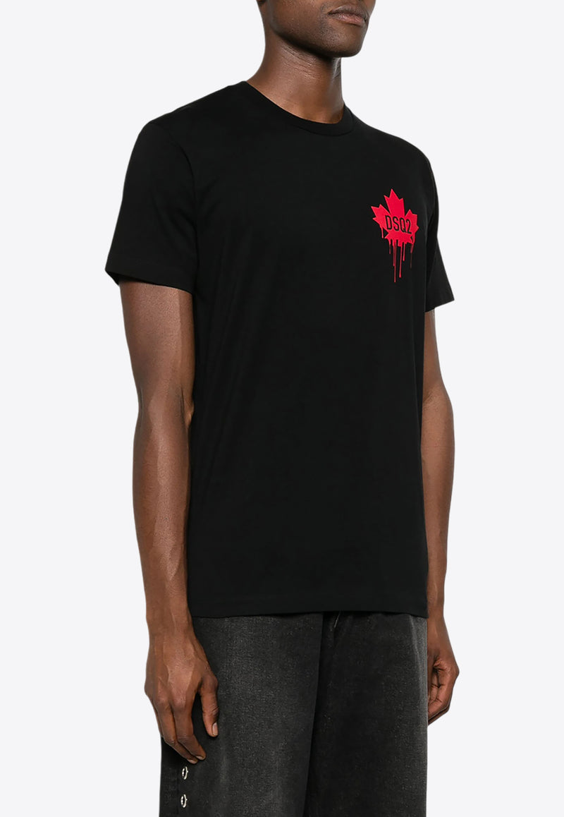 Dsquared2 Maple Leaf Print T-shirt Black S74GD1358D20014_900