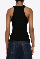 Agolde Essential Ribbed Knit Tank Top Black A72321620_BLK