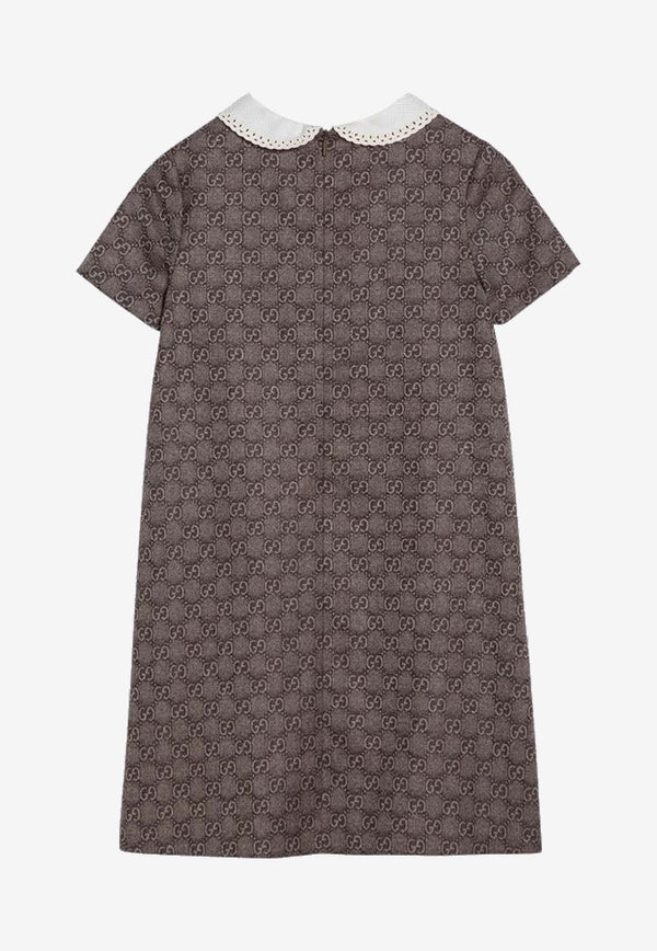 Gucci Kids Girls GG Supreme Wool Dress Brown 787261ZAQFK/P_GUC-2325