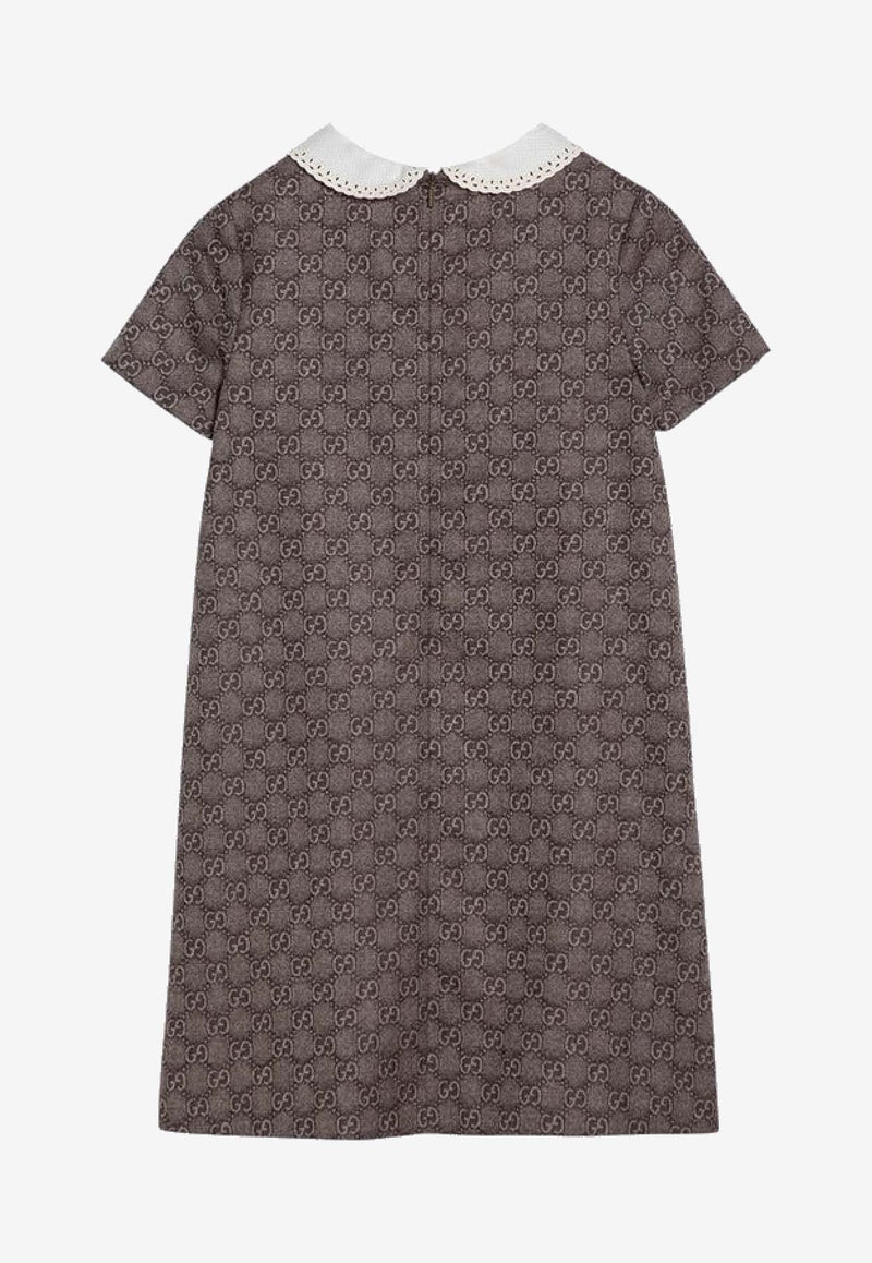 Gucci Kids Girls GG Supreme Wool Dress Brown 787261ZAQFK/P_GUC-2325