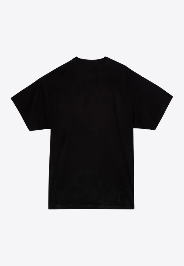 Balenciaga Metal BB Stencil Oversized Vintage T-shirt Black 787349TQVT1/P_BALEN-9034