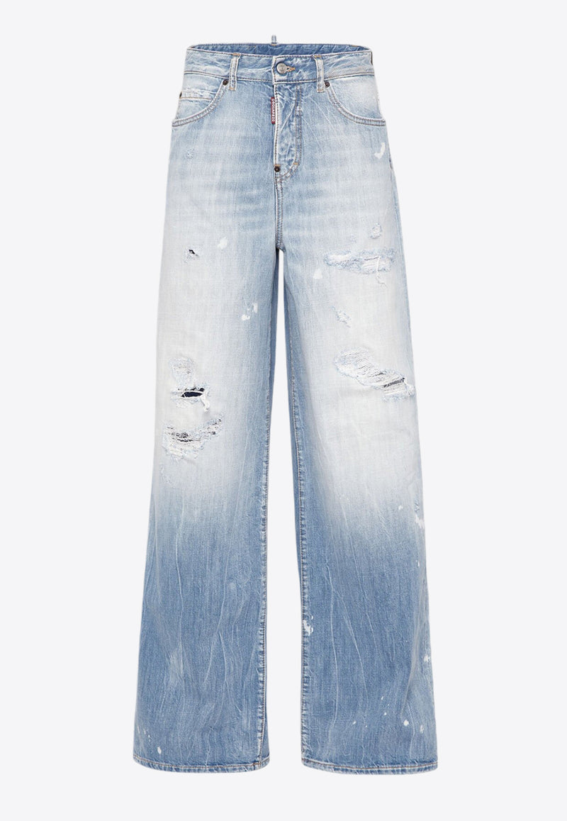 Dsquared2 Distressed Faded Traveler Jeans Blue S75LB0951S30309_470