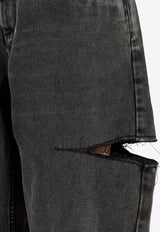 Maison Margiela High-Waist Cut-Out Tapered Jeans Black S51LA0051S30743_965