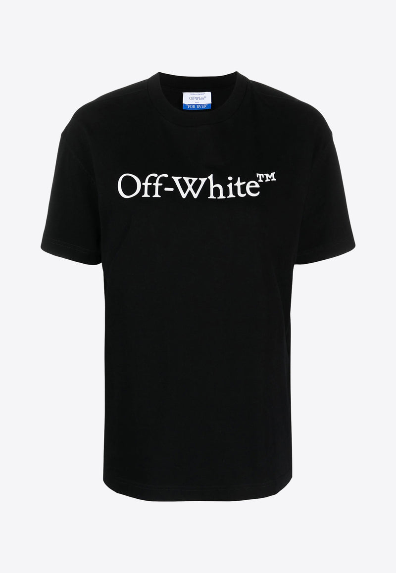 Off-White Bookish Logo Crewneck T-shirt Black OWAA089C99JER003_1001