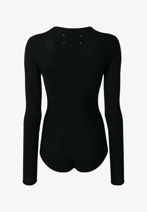 Maison Margiela Long-Sleeved Ribbed Bodysuit Black S51NA0056S20518_900