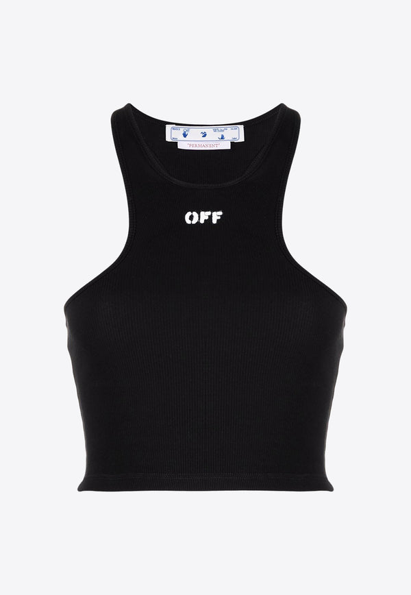 Off-White OFF Stamp Ribbed Crop Top Black OWAD086C99JER002_1001