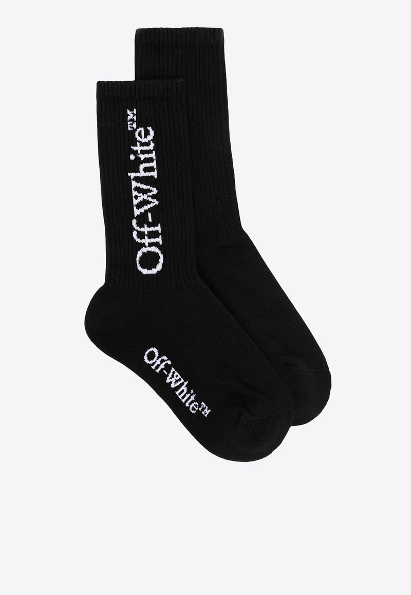 Off-White Logo Jacquard Socks Black OWRA035C99KNI001_1001