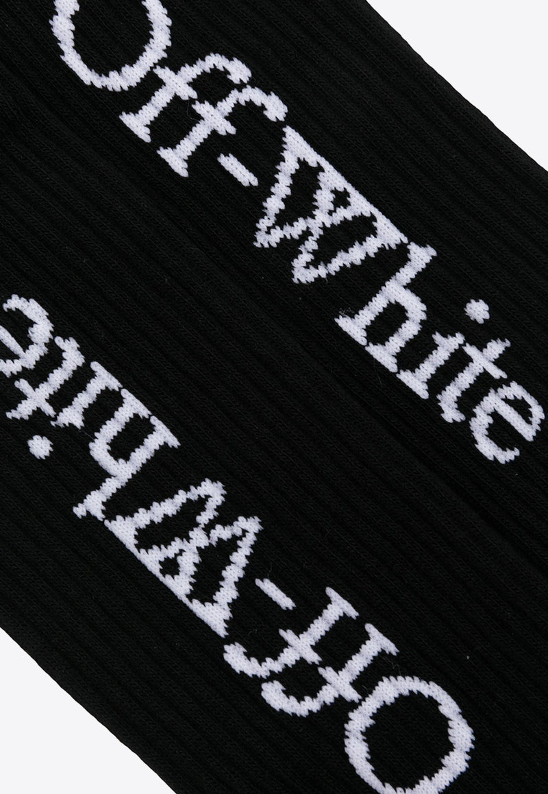 Off-White Logo Jacquard Socks Black OWRA035C99KNI001_1001