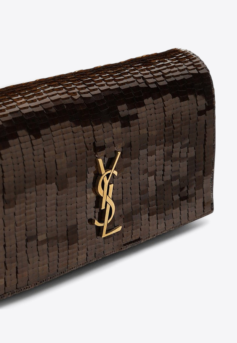 Saint Laurent Mini Kate 99 Sequined Clutch Brown 788196FADHA/O_YSL-2190