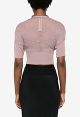 Rick Owens Fine Knit Virgin Wool Top Pink RO01D2682KM_63