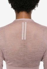 Rick Owens Fine Knit Virgin Wool Top Pink RO01D2682KM_63