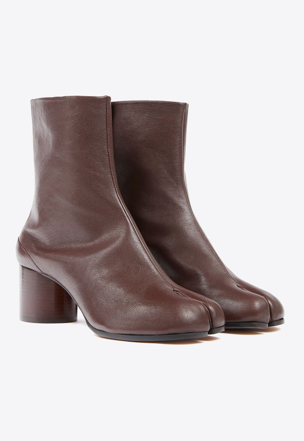 Maison Margiela Tabi 60 Calf Leather Ankle Boots Brown S58WU0246P3753_T2264