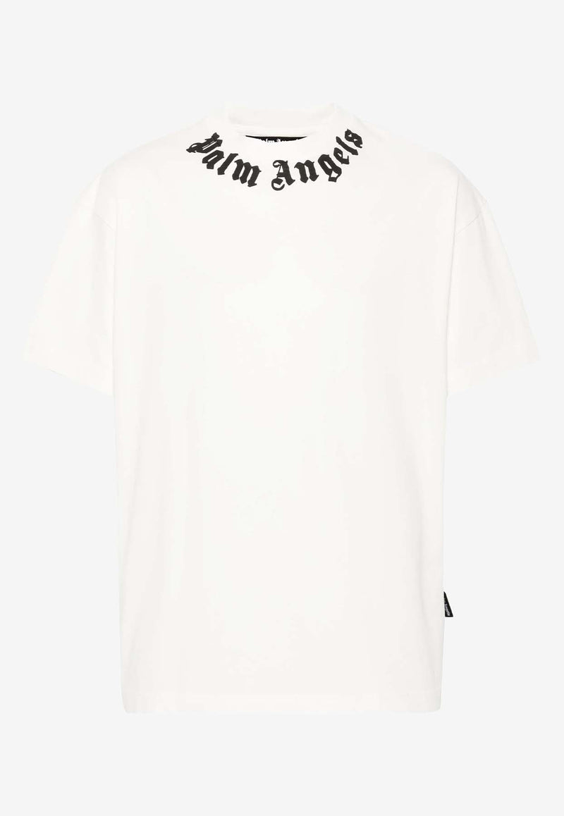 Palm Angels Neck Logo T-shirt Off-white PMAA001F24JER007_0310