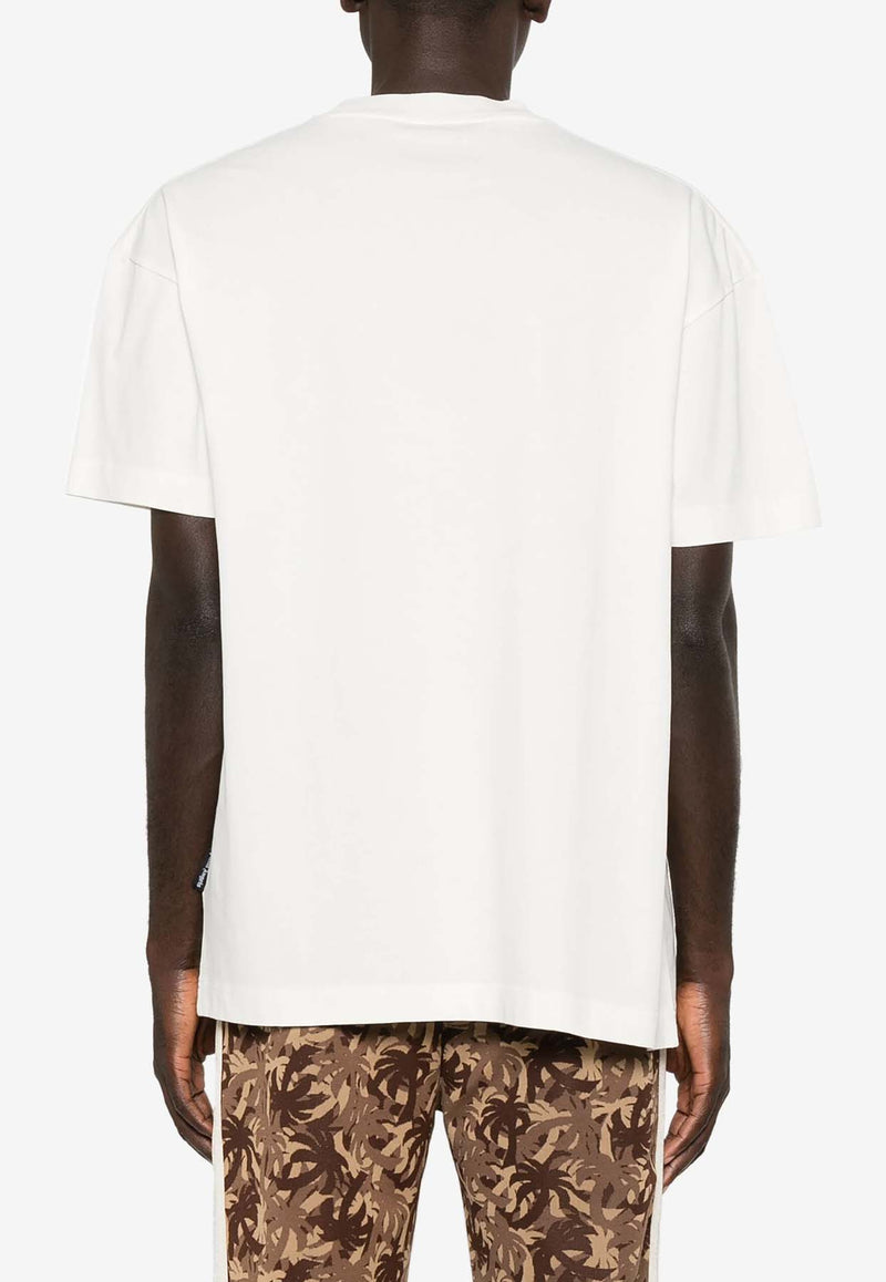 Palm Angels Neck Logo T-shirt Off-white PMAA001F24JER007_0310