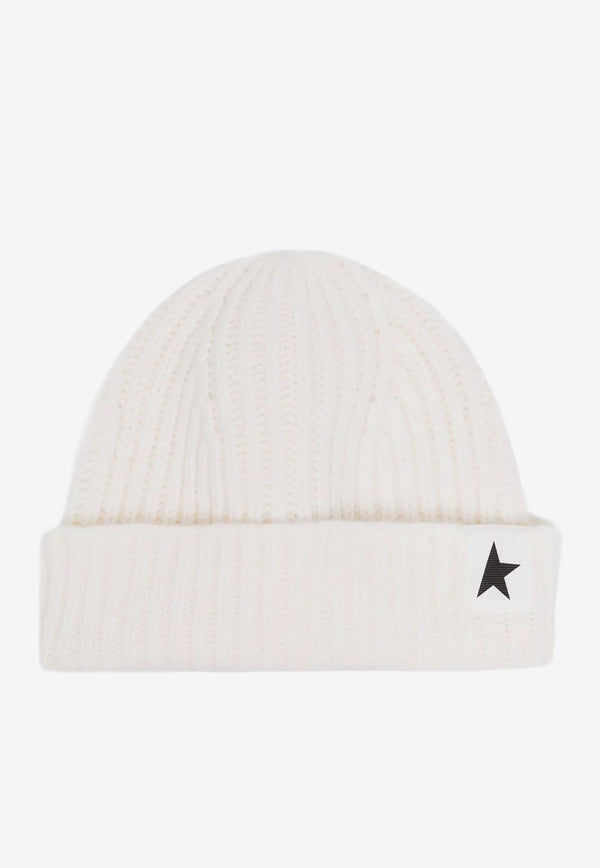 Golden Goose DB Star Patch Ribbed Beanie Off-white GUP01035P000601_10190