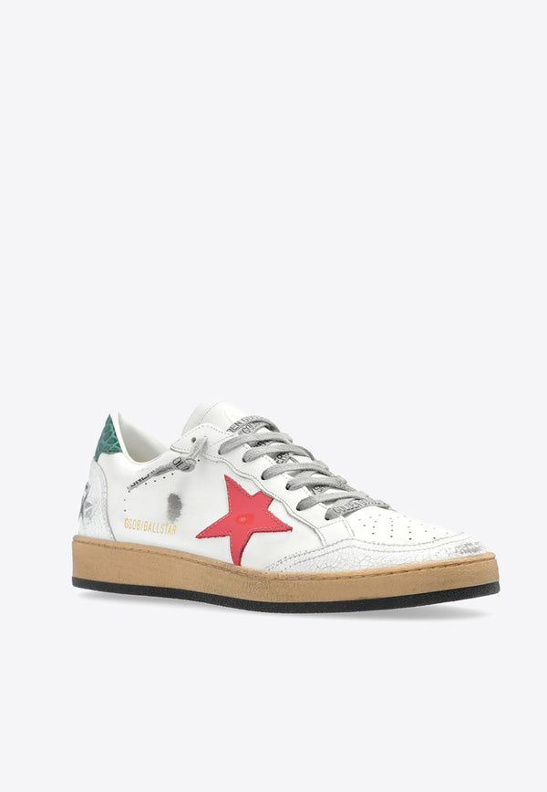 Golden Goose DB Ball Star Distressed Leather Sneakers White GWF00117F006120_11919