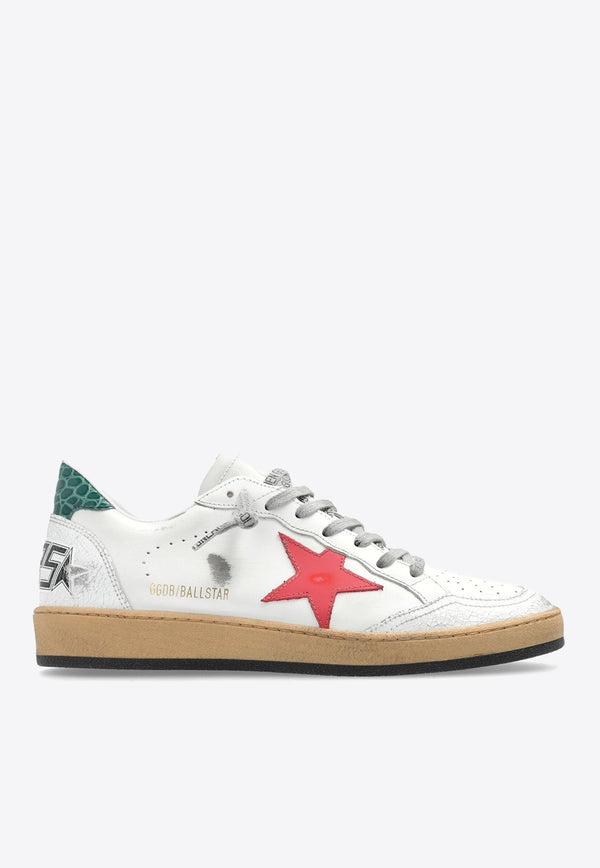 Golden Goose DB Ball Star Distressed Leather Sneakers White GWF00117F006120_11919