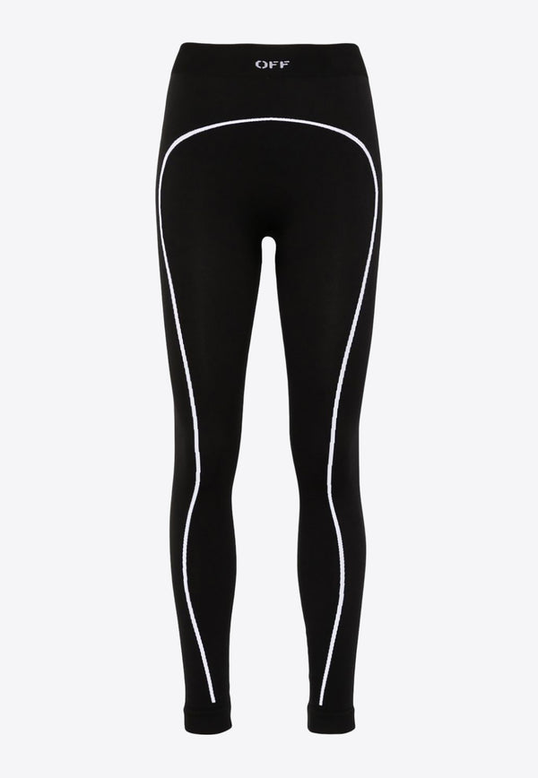 Off-White Logo Embroidered Seamless Leggings Black OWVV015C99KNI001_1001