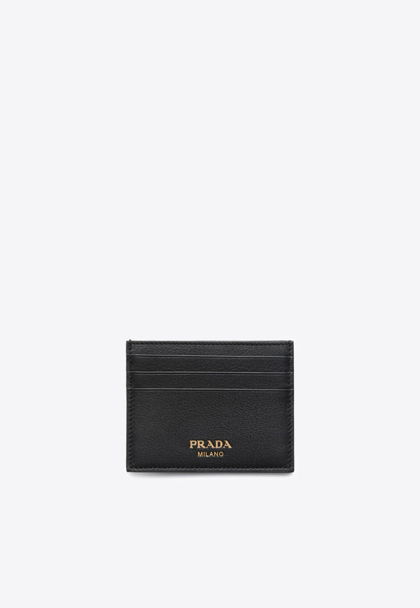 Prada Logo Print Leather Cardholder Black 2MC0252CYS_F0002