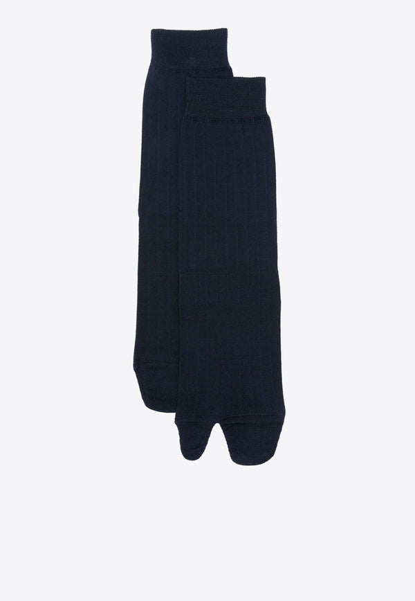 Maison Margiela Tabi Ribbed Knit Socks Blue S51TL0051S17868_524