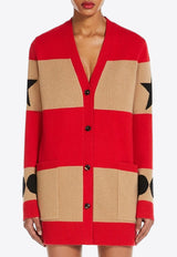 Max Mara Valido 1951 Striped Wool and Cashmere Cardigan Red 2421346031650VALIDO_007