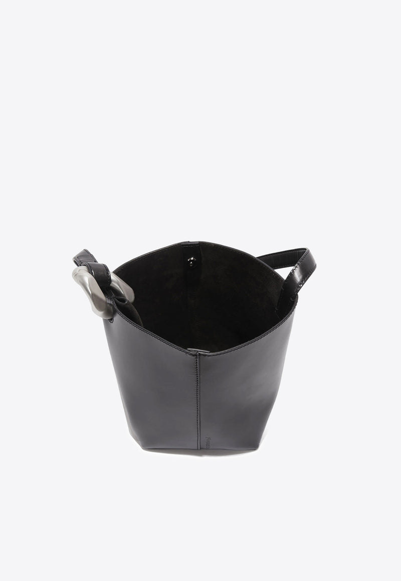 JW Anderson Small Corner Calf Leather Bucket Bag Black HB0665LA0349_999