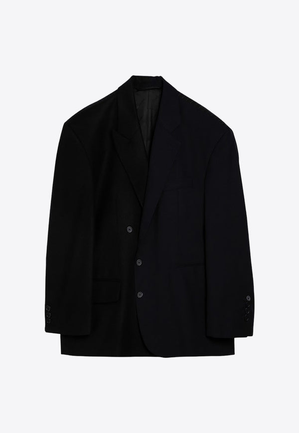 Balenciaga Single-Breasted Wool Blazer Black 790802TQT41/O_BALEN-1000