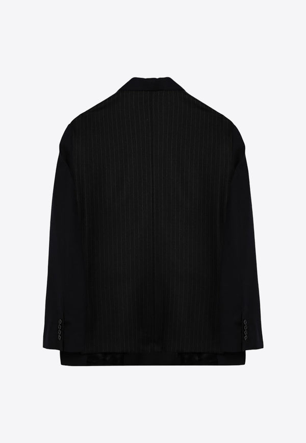 Balenciaga Single-Breasted Wool Blazer Black 790802TQT41/O_BALEN-1000