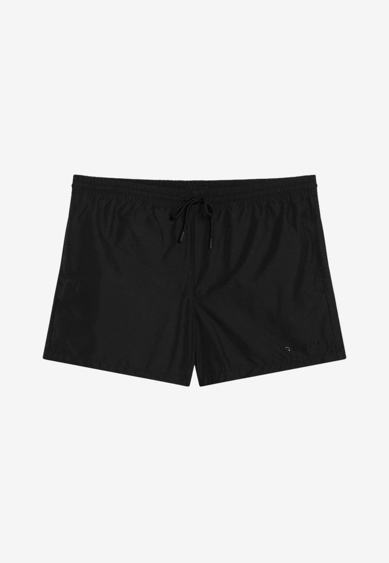 Shorts Logo Print Swim Shorts Black 790916XHAG2/Q_GUC-1000
