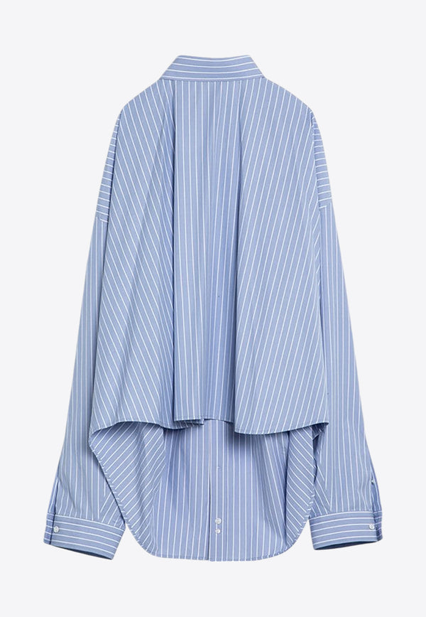 Balenciaga Striped Asymmetrical Shirt Blue 790945TQM16/P_BALEN-3965