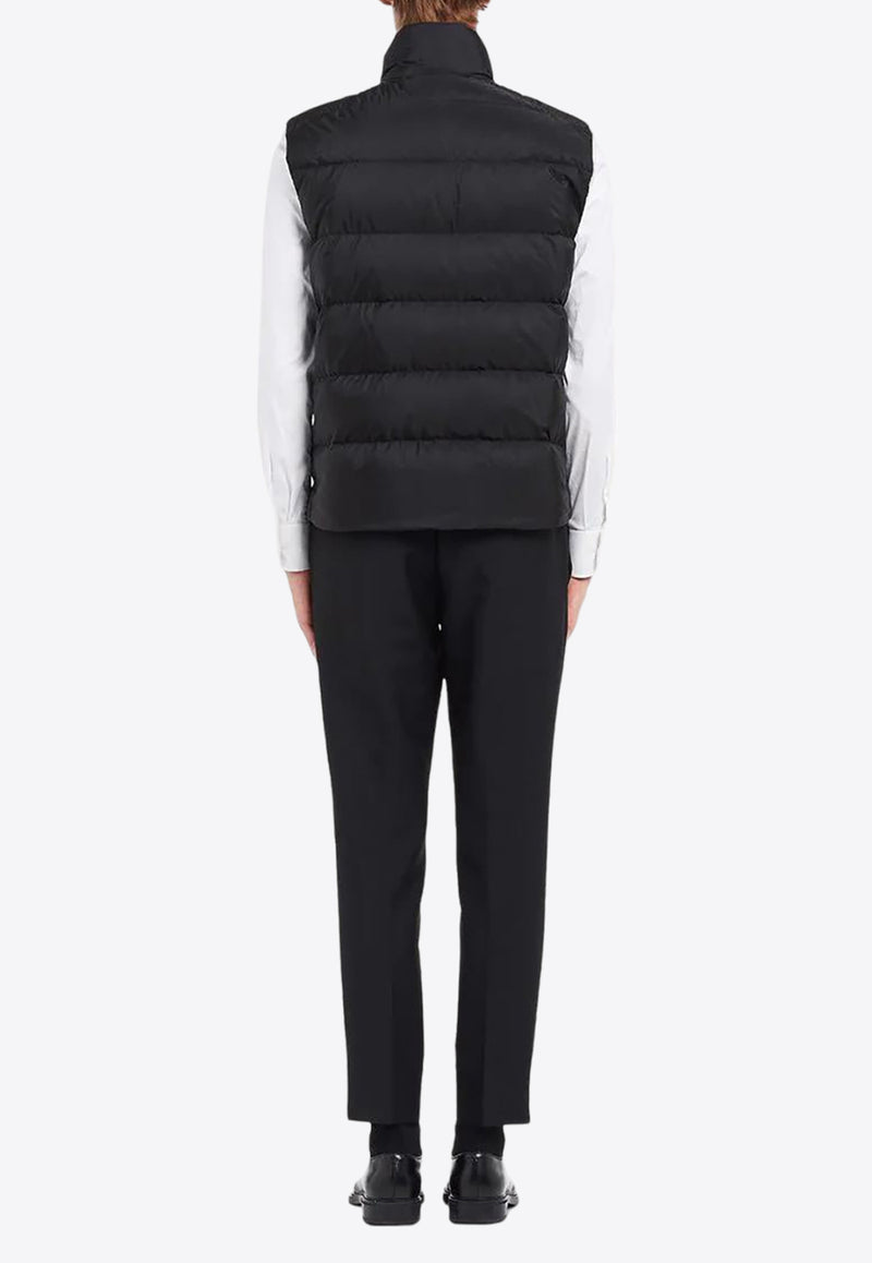 Prada Triangle Logo Zip-Up Padded Vest Black SGB033S1911WQ9_F0002