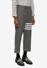 Thom Browne  4-bar Striped Wool Blend Tailored Pants Gray MTC051AF0666_035
