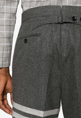 Thom Browne  4-bar Striped Wool Blend Tailored Pants Gray MTC051AF0666_035