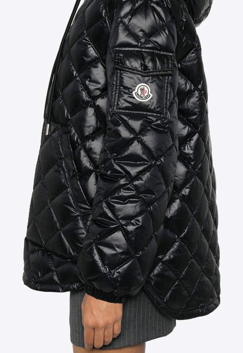 Moncler Logo Patch Quilted Puffer Jacket Black J20932F00011595ZZ_999