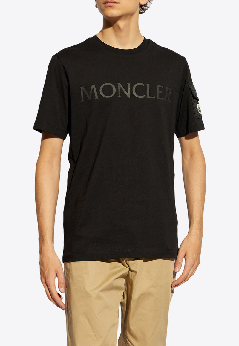 Moncler Logo Print Crewneck T-shirt Black J20918C000238390T_999