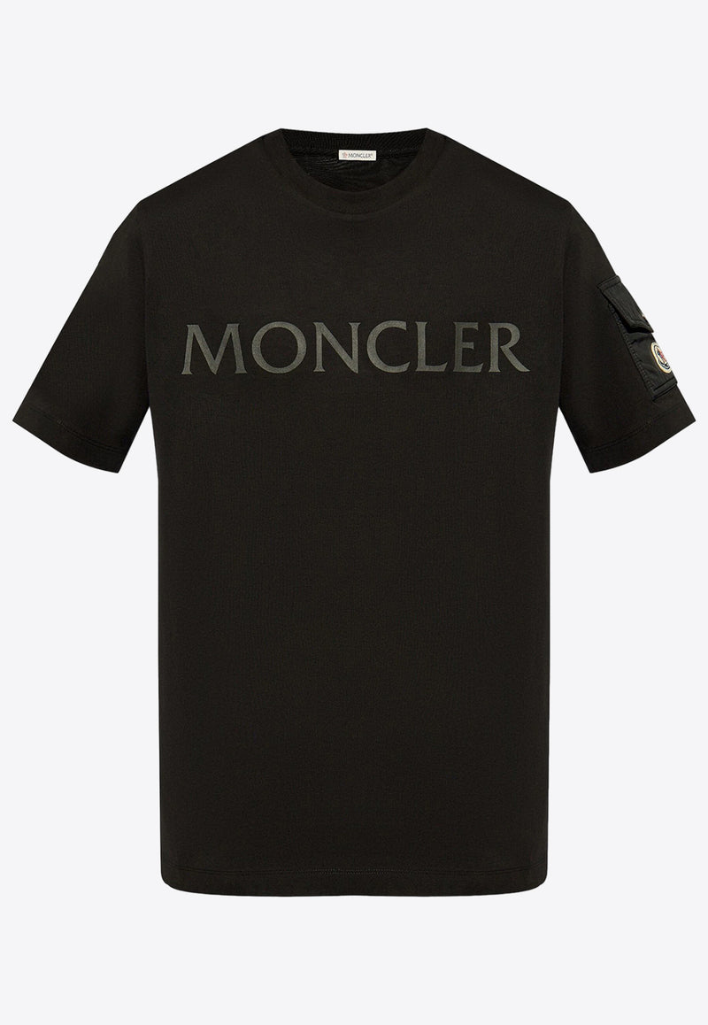 Moncler Logo Print Crewneck T-shirt Black J20918C000238390T_999