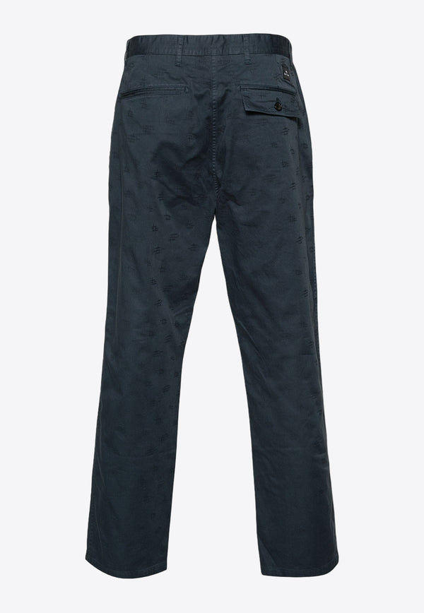 Paul Smith Monogram Jacquard Straight Pants Navy M2R453YM22048_48