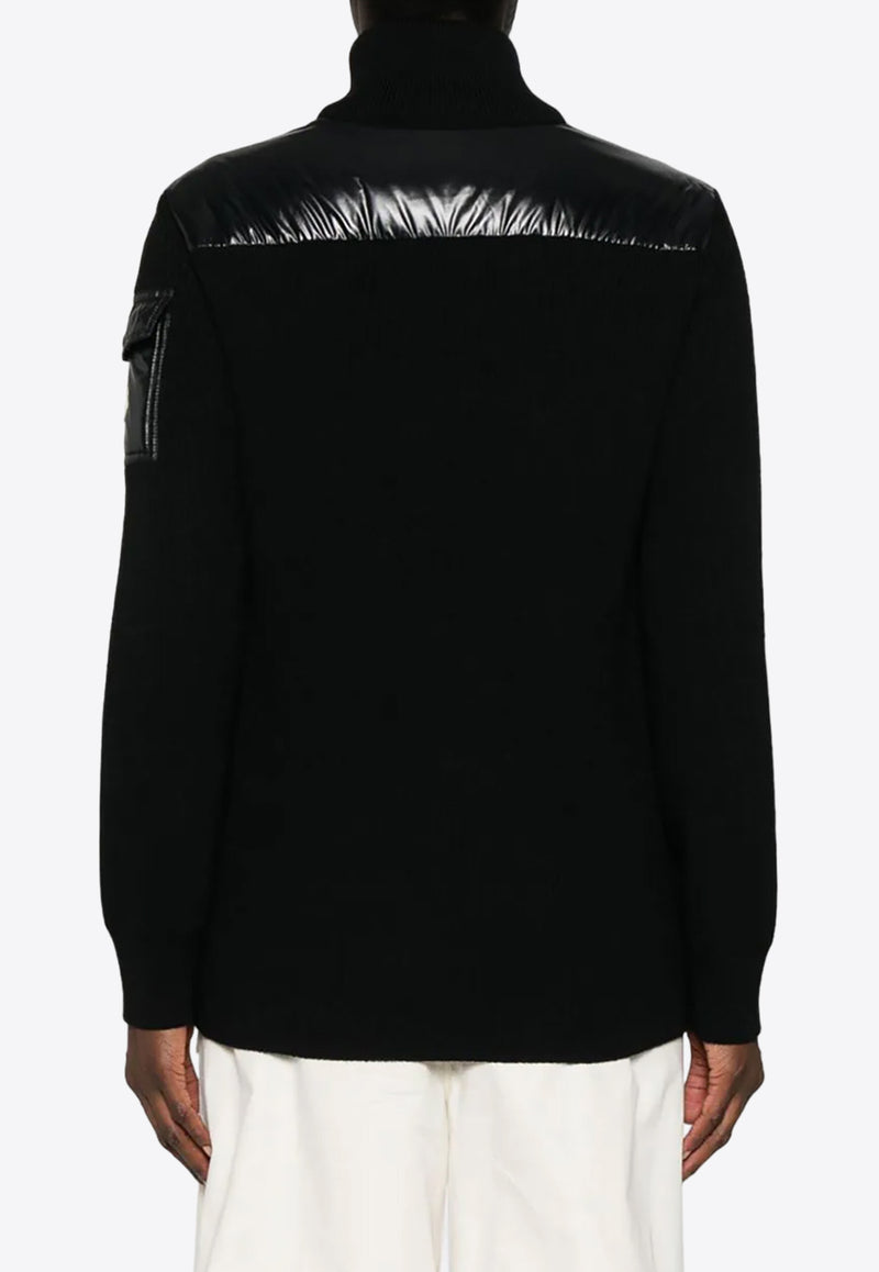 Moncler Knitted Panels Puffer Jacket Black J20939B00013M1131_999