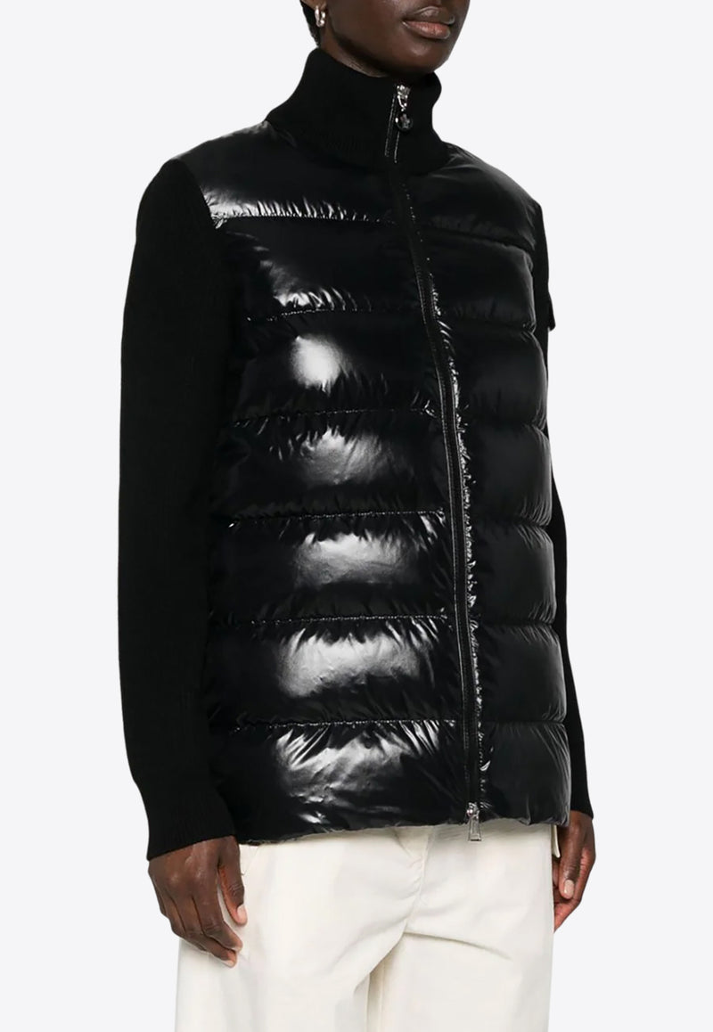 Moncler Knitted Panels Puffer Jacket Black J20939B00013M1131_999